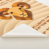 Aries Zodiac Sign Modern 3D Affirmation  Sherpa Deken (3/4)