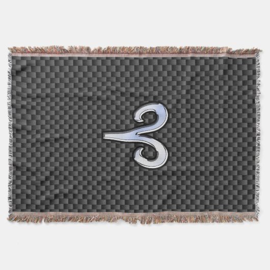 Aries Zodiac Sign on Carbon Fiber Style Deken (Voorkant)