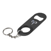 Aries Zodiac Sign on Carbon Fiber Style Sleutelhanger Flessenopener (Voorkant Gekanteld)