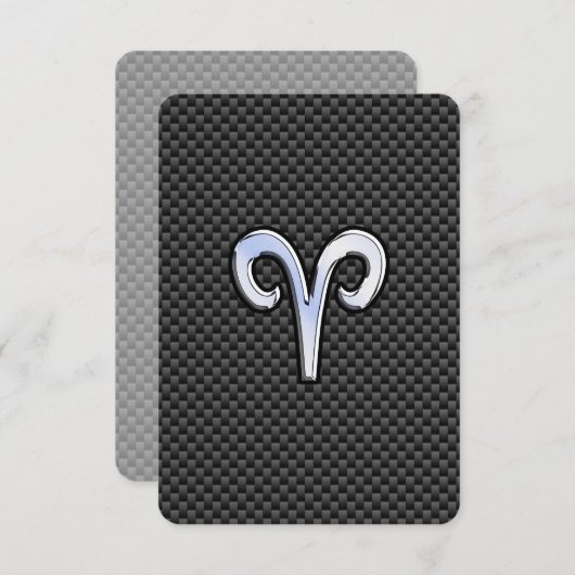 Aries Zodiac Sign on Charcoal Carbon Fiber Print (Voorkant / Achterkant)