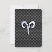 Aries Zodiac Sign on Charcoal Carbon Fiber Print (Voorkant)