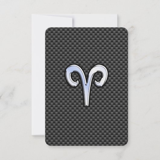 Aries Zodiac Sign on Charcoal Carbon Fiber Print (Voorkant)