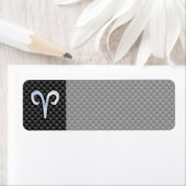 Aries Zodiac Sign on Charcoal Carbon Fiber Print Etiket (Insitu)