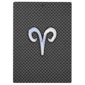 Aries Zodiac Sign on Charcoal Carbon Fiber Print Klembord (Achterkant)