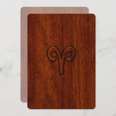 Aries Zodiac Sign on Mahogany, zoals print (Voorkant / Achterkant)