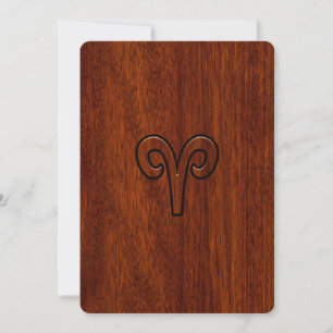 Aries Zodiac Sign on Mahogany, zoals print