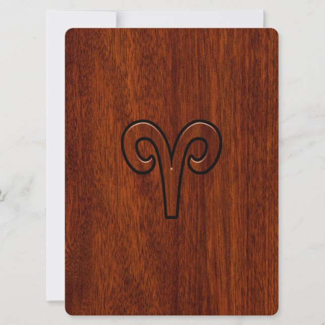 Aries Zodiac Sign on Mahogany, zoals print (Voorkant)
