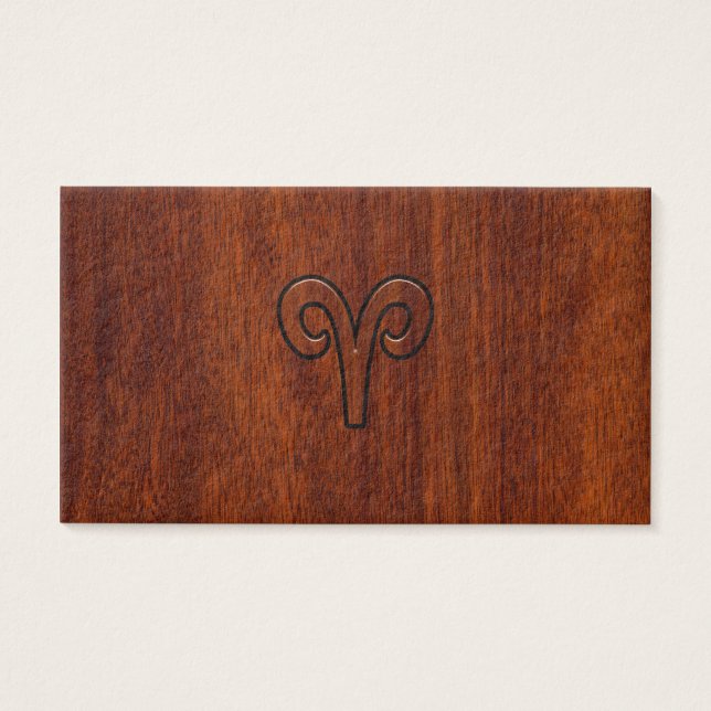 Aries Zodiac Sign on Mahogany, zoals print Visitekaartjes (Voorkant)