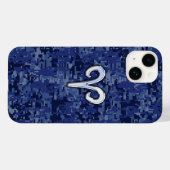 Aries Zodiac Sign on Navy Blue Camo Case-Mate iPhone Case (Achterkant (horizontaal))