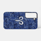 Aries Zodiac Sign on Navy Blue Camo Samsung Galaxy Hoesje (Achterkant horizontaal)