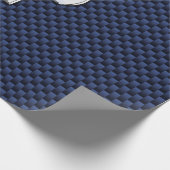 Aries Zodiac Sign on Navy Blue Carbon Fiber Print Cadeaupapier (Hoek)