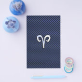 Aries Zodiac Sign on Navy Blue Carbon Fiber Print Flyer (Enkel)