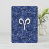 Aries Zodiac Sign on Navy Blue Digital Camo (Staand voorkant)