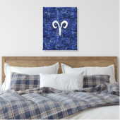 Aries Zodiac Sign on Navy Blue Digital Camo Canvas Afdruk (Insitu (Slaapkamer))