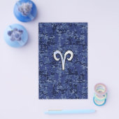 Aries Zodiac Sign on Navy Blue Digital Camo Flyer (Enkel)