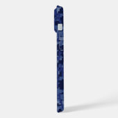 Aries Zodiac Sign on Navy Blue Digital Camo iPhone Hoesje (Linkerkant)