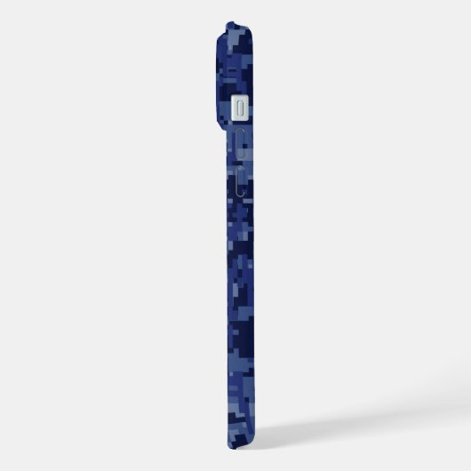 Aries Zodiac Sign on Navy Blue Digital Camo iPhone Hoesje (Linkerkant)