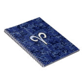 Aries Zodiac Sign on Navy Blue Digital Camo Notitieboek (Rechterzijde)
