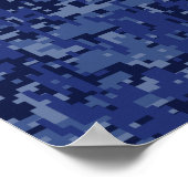 Aries Zodiac Sign on Navy Blue Digital Camo Poster (Hoek)