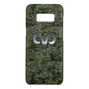 Aries Zodiac Sign on Woodland Style Digital Camo Case-Mate Samsung Galaxy S8 Hoesje