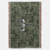 Aries Zodiac Sign on Woodland Style Digital Camo Deken (Voorkant Verticaal)