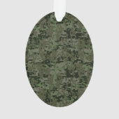 Aries Zodiac Sign on Woodland Style Digital Camo Ornament (achterkant)
