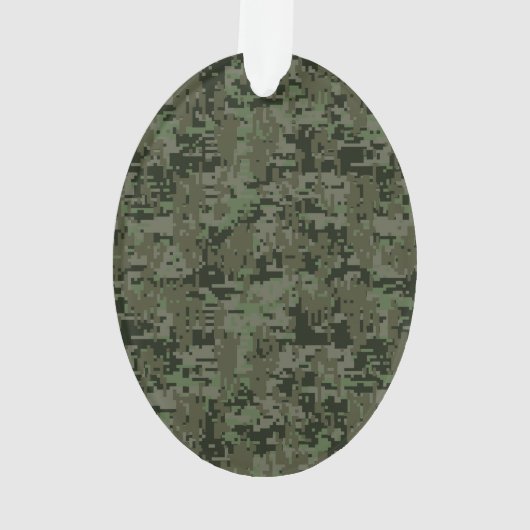Aries Zodiac Sign on Woodland Style Digital Camo Ornament (achterkant)
