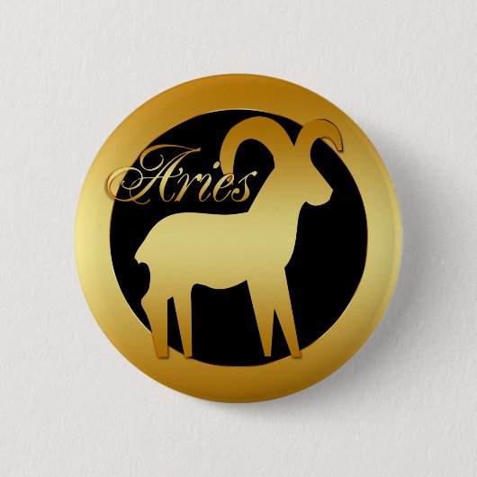ARIES ZODIAC SIGN RONDE BUTTON 5,7 CM (Voorkant)