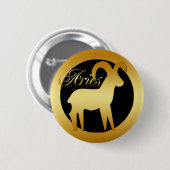 ARIES ZODIAC SIGN RONDE BUTTON 5,7 CM (Voorkant /achterkant)