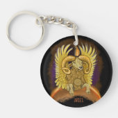 Aries Zodiac Sign Sleutelhanger (Voorkant)
