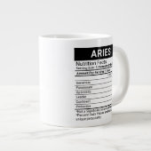 Aries Zodiac Sign with Nutrition Facts Grote Koffiekop (Voorkant rechts)