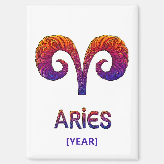 Aries Zodiac Sign / Zodiaco Aries Magneet (Voorkant)