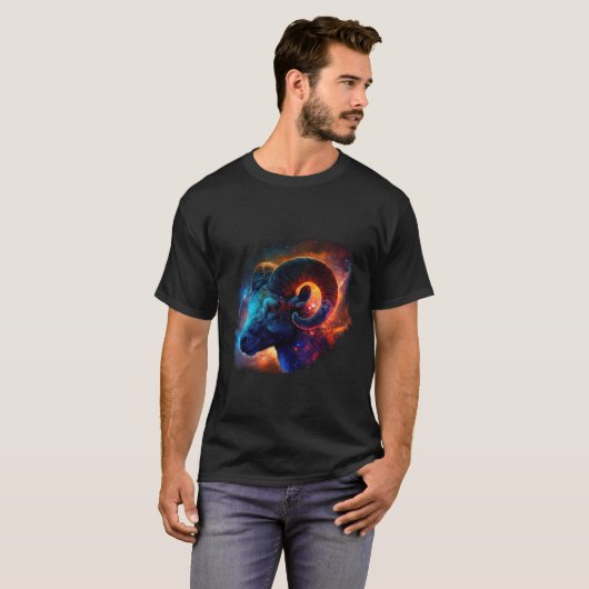 Aries Zodiac Star Sign Basic T-Shirt (Voorkant volledig)