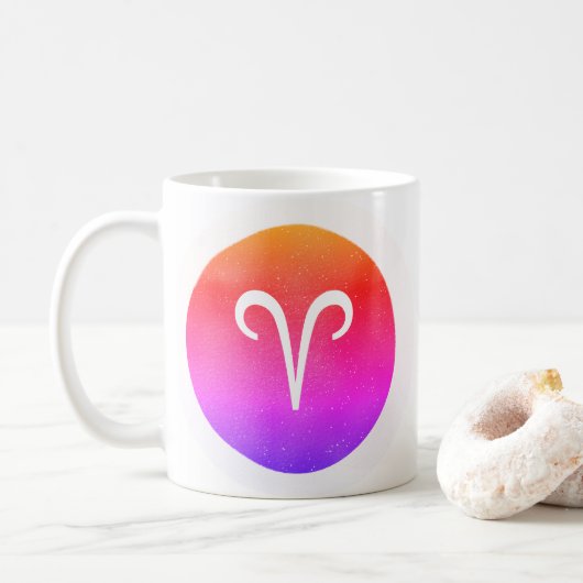 Aries Zodiac Star Sign Modern Koffiemok (Met donut)