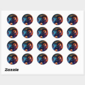 Aries Zodiac Star Sign Round Sticker (Vel)
