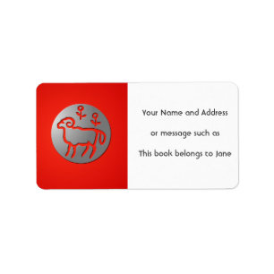 Aries Zodiac Star Sign Silver Premium Name Tag Etiket
