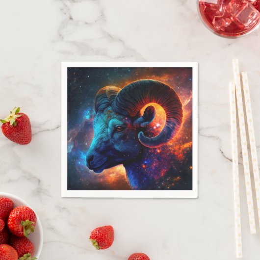 Aries Zodiac Star Sign - Vivid Artistic Napkins Servet (Insitu)