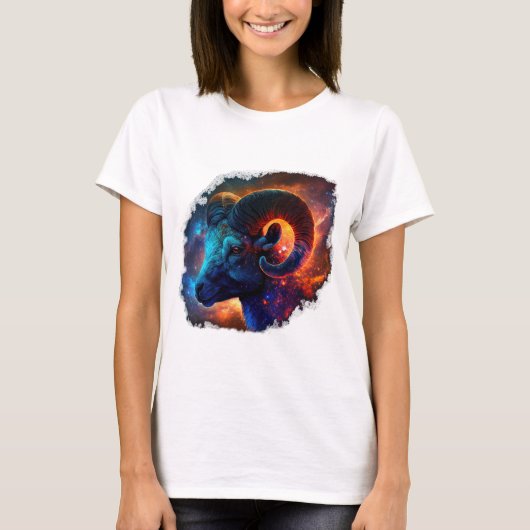 Aries Zodiac Star Sign Woman's Basic T-Shirt (Voorkant)