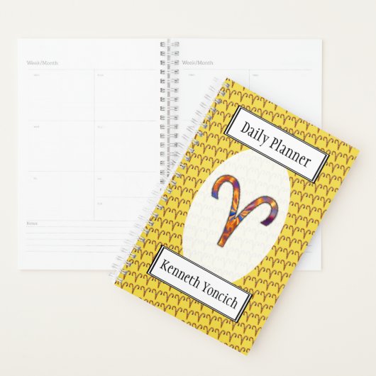 Aries Zodiac Symbol Element van Kenneth Yoncich Planner (Display)
