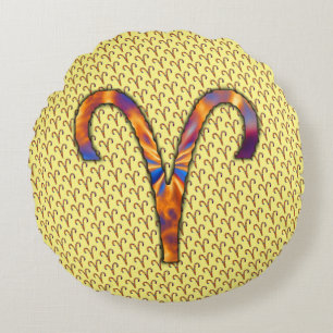 Aries Zodiac Symbol Element van Kenneth Yoncich Rond Kussen
