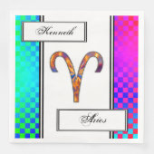 Aries Zodiac Symbol Element van Kenneth Yoncich Servet (Voorkant)