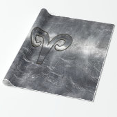 Aries Zodiac Symbol Industrial Style Cadeaupapier (Uitgerold)