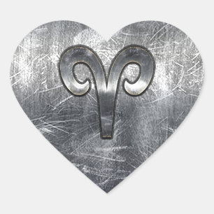 Aries Zodiac Symbol Industrial Style Hart Sticker