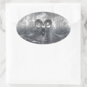 Aries Zodiac Symbol Industrial Style Ovale Sticker (Tas)