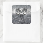 Aries Zodiac Symbol Industrial Style Vierkante Sticker (Tas)