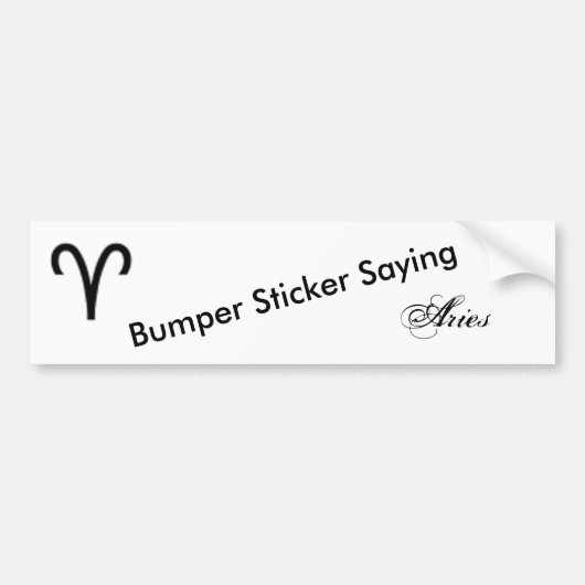 Aries Zodiac Symbol Standard van Kenneth Yoncich Bumpersticker (Voorkant)
