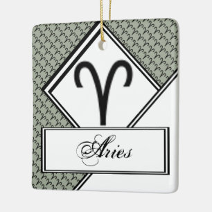 Aries Zodiac Symbol Standard van Kenneth Yoncich Keramisch Ornament