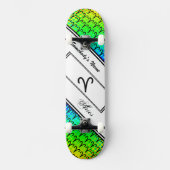 Aries Zodiac Symbol Standard van Kenneth Yoncich Persoonlijk Skateboard (Voorkant)