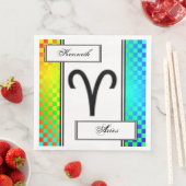 Aries Zodiac Symbol Standard van Kenneth Yoncich Servetten (Insitu)