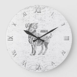Aries Zodiac Symbol Wall Klock Round of Square Grote Klok